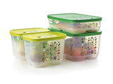 tupperware fridgesmart 4 piece starter set with green and yellow tops