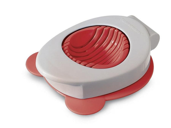 Tupperware Red and Gray Egg Slicer on a white background