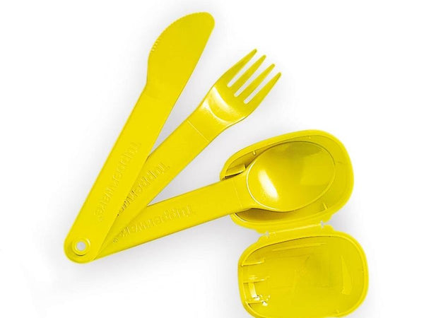 tupperware on the go cutlery knife, fork and spoon with case