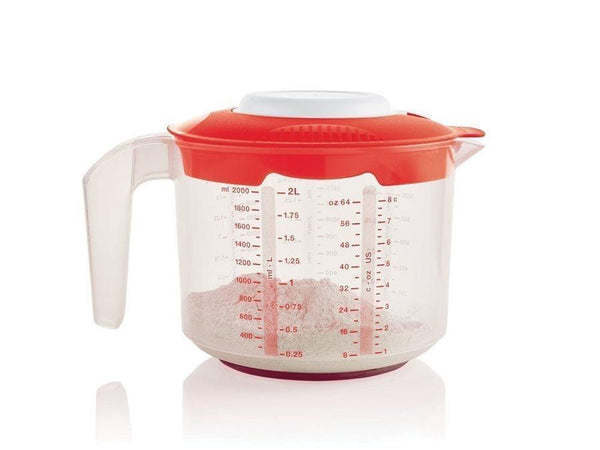 tupperware mix n stor pitcher with flour inside