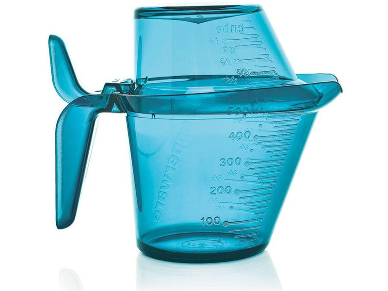 Tupperware Micro Pitcher 2 piece set double sided microwave cup blue