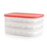 Freezer Mates Plus Stackable Set with red top on white background